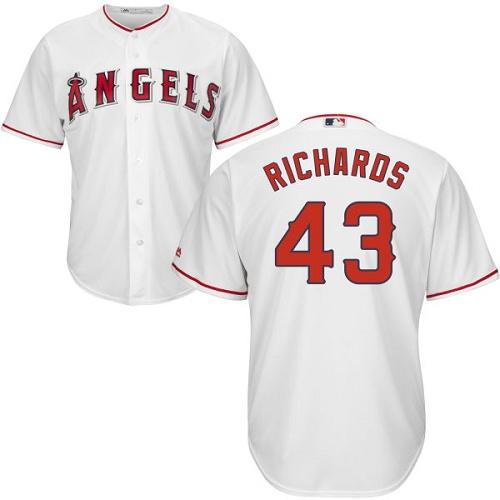 Angels #43 Garrett Richards White Cool Base Stitched Youth MLB Jersey - Click Image to Close